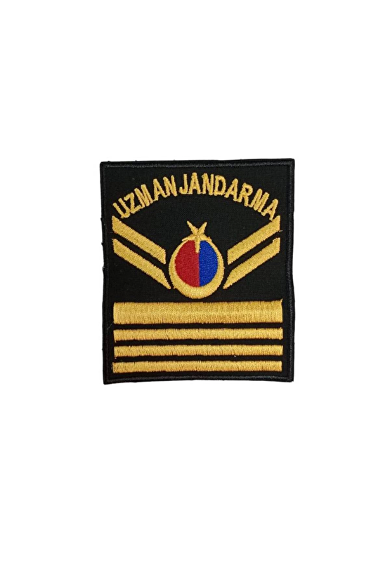Uzman Jandarma 7 Kademe Siyah Zemin Harici Ve Dahili Bez Nakis Kol Rutbe