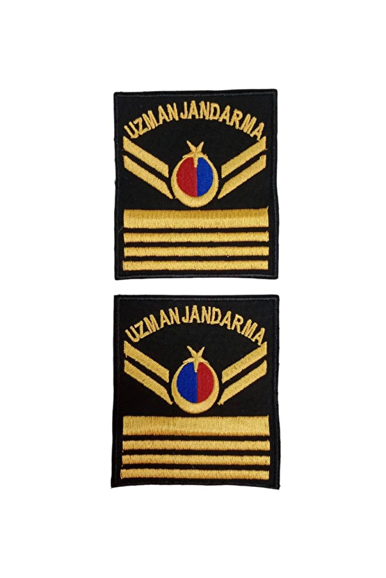 Uzman Jandarma 7 Kademe Siyah Zemin Harici Ve Dahili Bez Nakis Kol Rutbe
