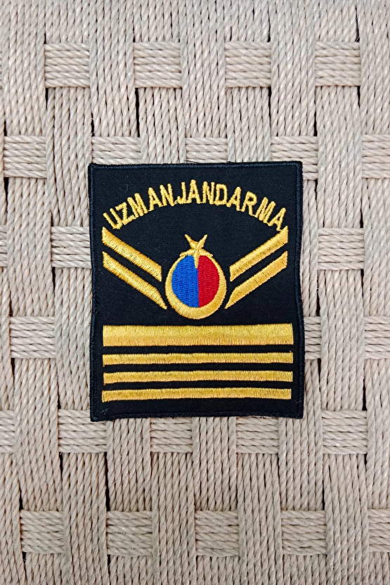 Uzman Jandarma 7 Kademe Siyah Zemin Harici Ve Dahili Bez Nakis Kol Rutbe