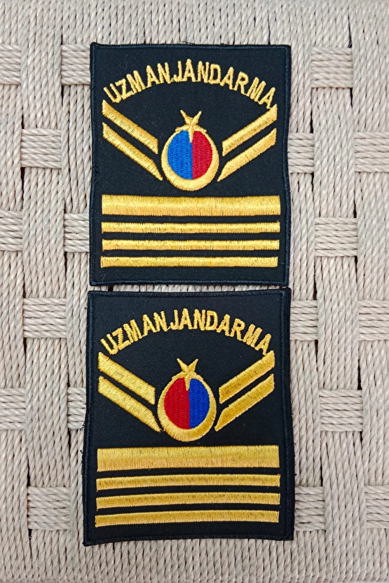 Uzman Jandarma 7 Kademe Siyah Zemin Harici Ve Dahili Bez Nakis Kol Rutbe