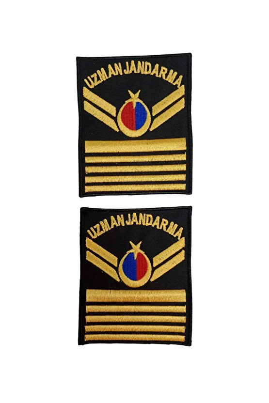 Uzman Jandarma 8 Kademe Siyah Zemin Harici Ve Dahili Bez Nakis Kol Rutbe