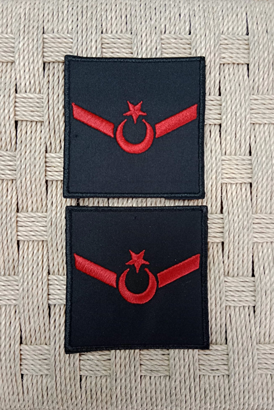 Jandarma Uzman Onbasi Siyah Zemin Harici Ve Dahili Bez Nakis Kol Rutbe