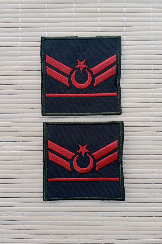 Kara Kuvvetleri Uzman Cavus 1 Kademe Yesil Renk Harici Ve Dahili Bez Nakis Kol Rutbe