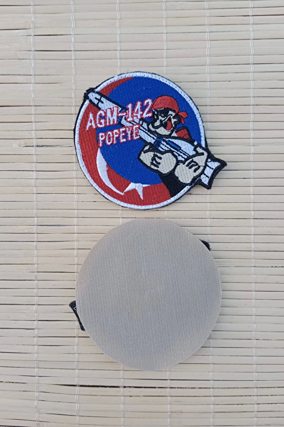 Kirmizi Zemin Nakis İslemeli Agm 142 Popeye Arma Patch Pec
