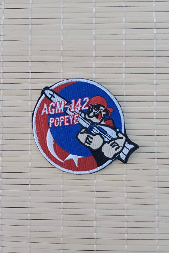 Kirmizi Zemin Nakis İslemeli Agm 142 Popeye Arma Patch Pec