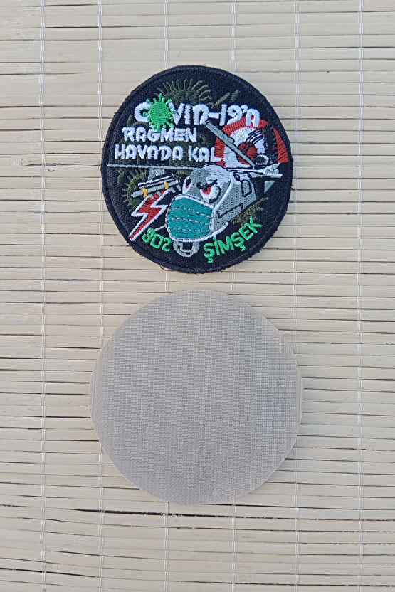 Covid 19 A Ragmen Havada Kal 902 Simsek Siyah Zemin Nakis İslemeli Arma Patch Pec