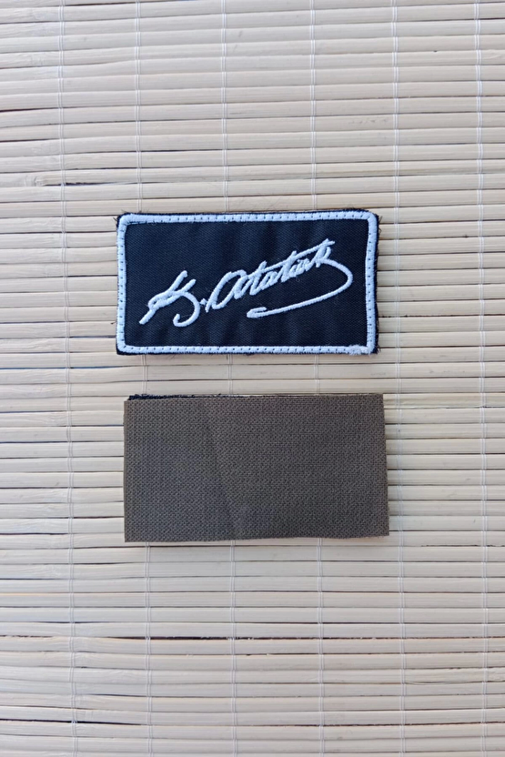 Mustafa Kemal Ataturk İmzali Siyah Zemin Nakis İslemeli Arma Patch Pec