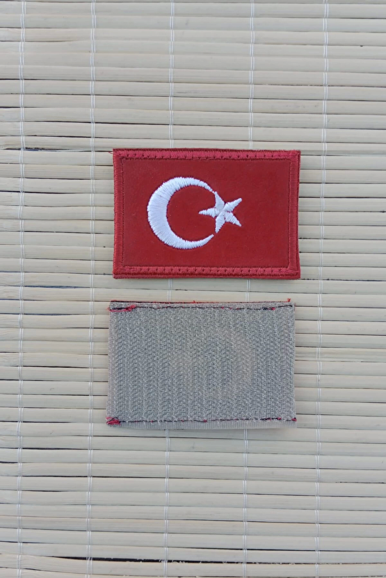 Kirmizi Kadife Zemin Ayyildiz Nakis İslemeli Arma Pec Patch