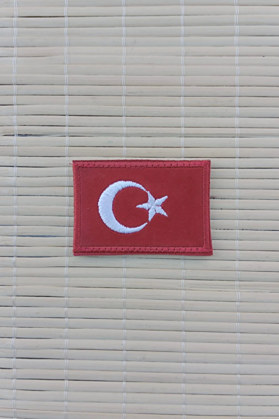 Kirmizi Kadife Zemin Ayyildiz Nakis İslemeli Arma Pec Patch