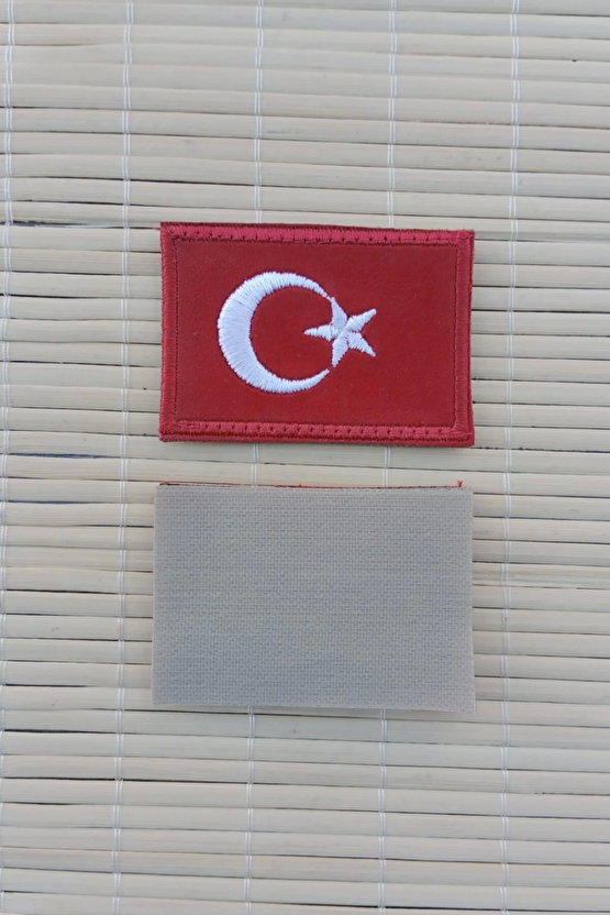 Kirmizi Kadife Zemin Ayyildiz Nakis İslemeli Arma Pec Patch