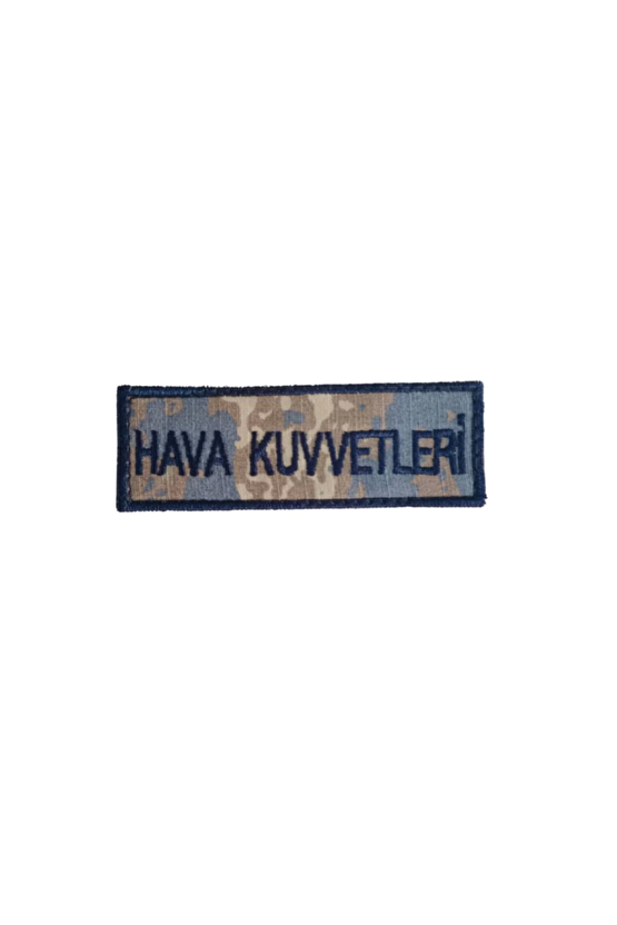 Hava Kuvvetleri Kamuflaj Renkli Nakis İslemeli Hava Kuvvetleri Yazisi
