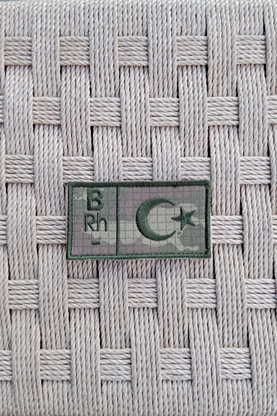 Kara Kuvvetleri Kamuflaj Renkli Nakis İslemeli B Rh - Kan Gruplu Arma Patch Pec