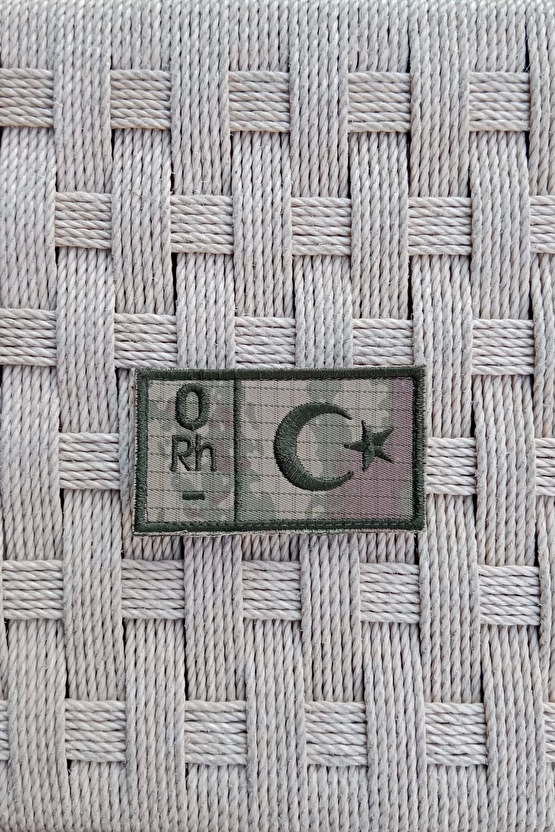 Kara Kuvvetleri Kamuflaj Renkli Nakis İslemeli 0 Rh - Kan Gruplu Arma Patch Pec