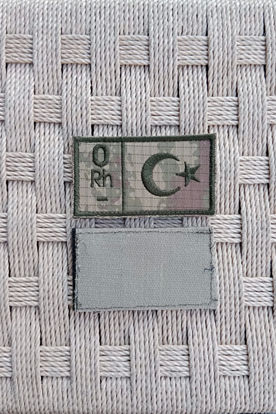 Kara Kuvvetleri Kamuflaj Renkli Nakis İslemeli 0 Rh - Kan Gruplu Arma Patch Pec