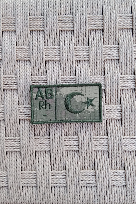 Kara Kuvvetleri Kamuflaj Renkli Nakis İslemeli Ab Rh - Kan Gruplu Arma Patch Pec