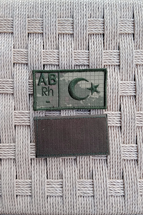 Kara Kuvvetleri Kamuflaj Renkli Nakis İslemeli Ab Rh - Kan Gruplu Arma Patch Pec