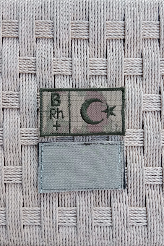 Kara Kuvvetleri Kamuflaj Renk Nakis İslemeli B Rh + Kan Gruplu Arma Pec Patch