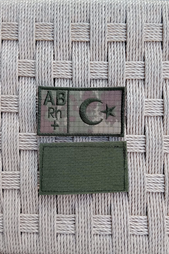 Kara Kuvvetleri Kamuflaj Renkli Nakis İslemeli Ab Rh + Kan Gruplu Pec Arma Patch
