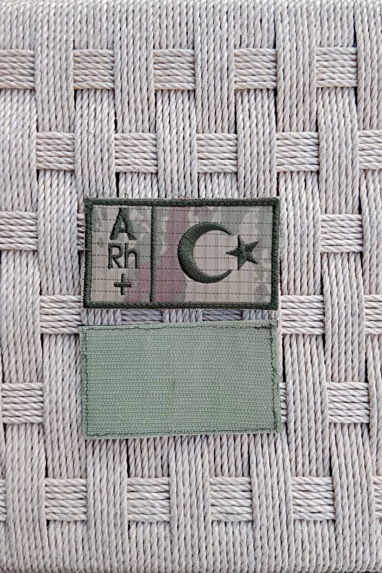 Kara Kuvvetleri Kamuflaj Renkli Nakis İslemeli A Rh + Kan Gruplu Arma Patch Pec