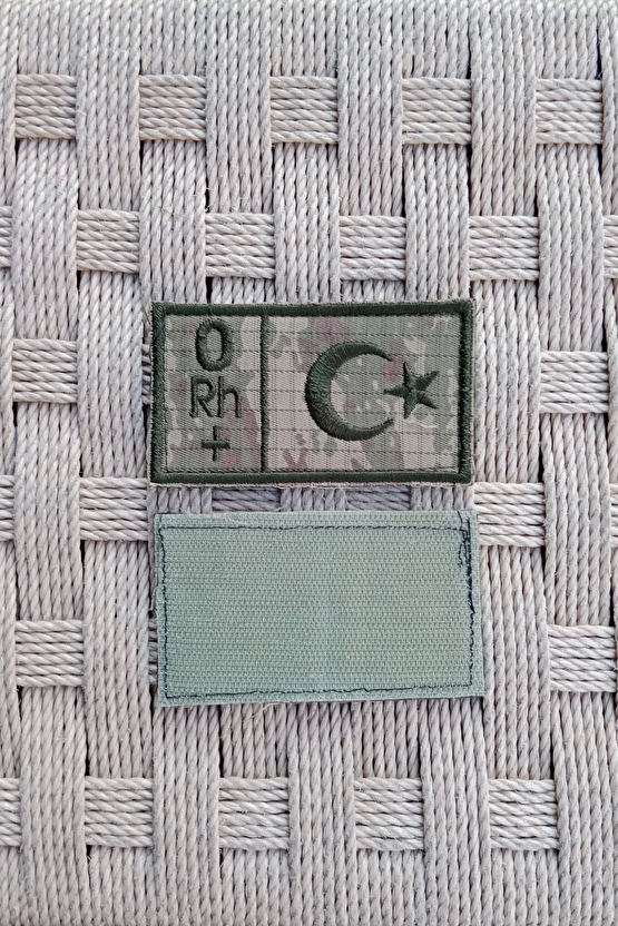 Kara Kuvvetleri Kamuflaj Renkli Nakis İslemeli 0 Rh + Kan Gruplu Pec Arma Patch