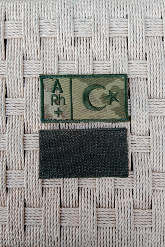 Kara Kuvvetleri Kamuflaj Renkli Nakis İslemeli A Rh + Kan Gruplu Arma Pec Patch