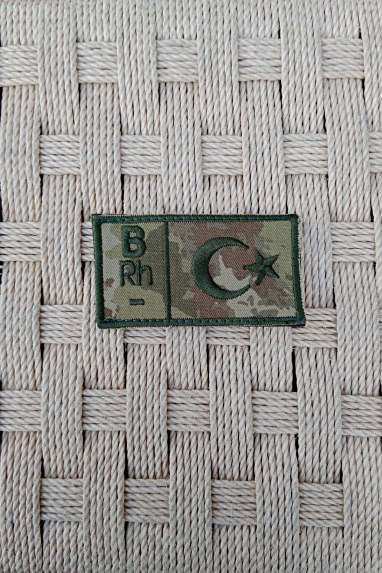 Kara Kuvvetleri Kamuflaj Renkli Nakis İslemeli B Rh - Kan Gruplu Arma Pec Patch