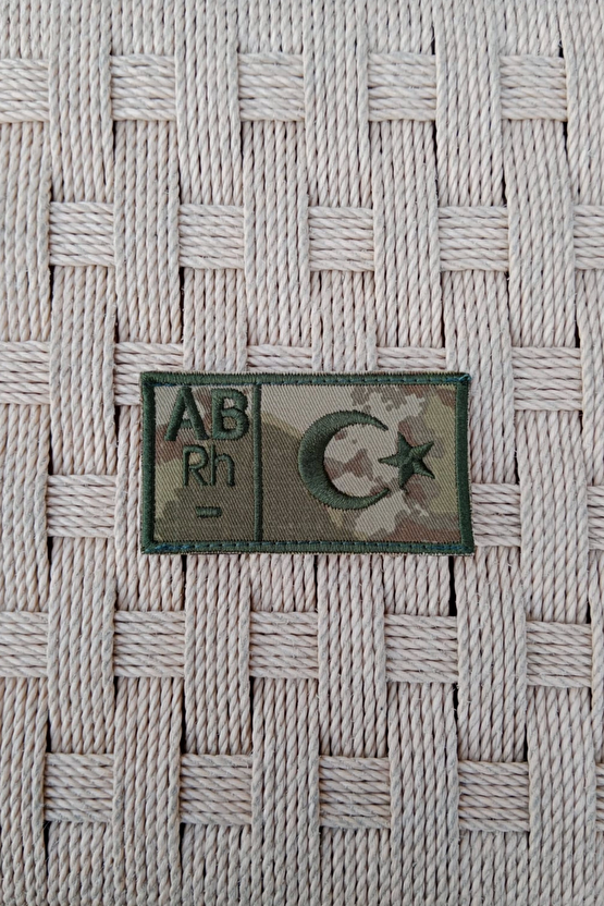 Kara Kuvvetleri Kamuflaj Renkli Nakis İslemeli Ab Rh - Kan Gruplu Arma Pec Patch