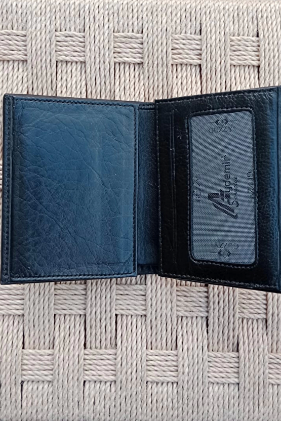 Deniz Kuvvetleri 1081 Amblemli Ozel Tasarim Hakiki Deri Rozetli Cuzdani