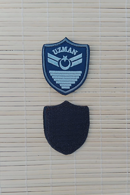 Hava Kuvvetleri Uzman Cavus 7 Kademe Lacivert Zemin Nakisli Mini Polar Rutbe Arma