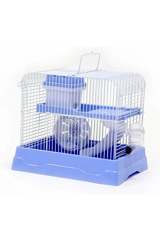 Kıvrımlı Hamster Kafesi Mavi 30x23x26 Cm