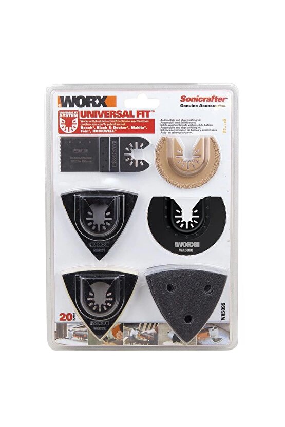 WORX WA5095 Çok Amaçlı Raspalama Makinası İçin Universal 20 Parça Aksesuar Seti