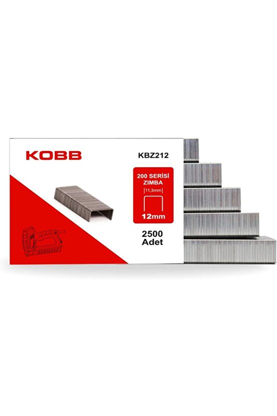 KBZ212 12mm 2500 Adet 200 Serisi Ağır Hizmet Tipi Zımba Teli, Gri