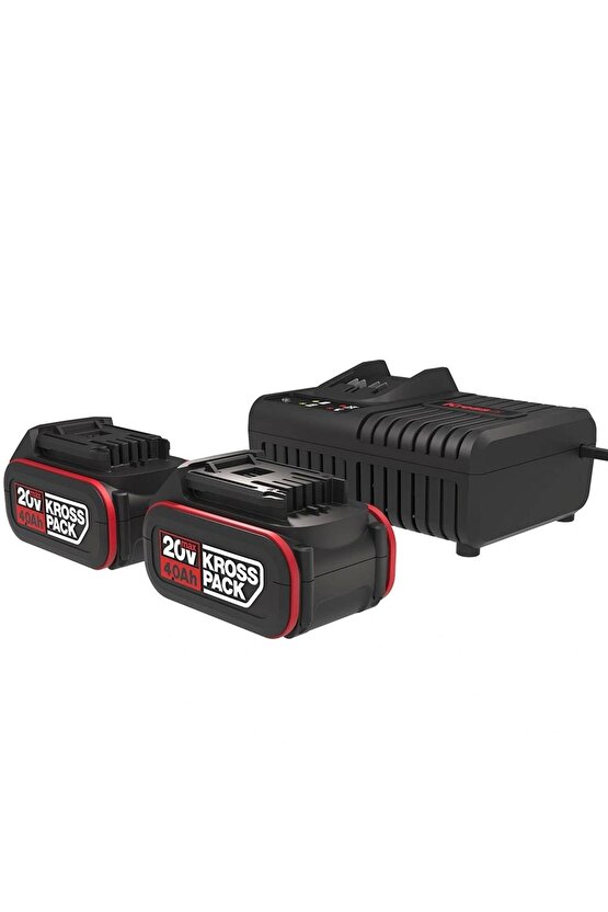 KAD21 20Volt 4.0Ah Li-ion KrossPack 2 Adet Akü ve Akü Şarj Cihazı