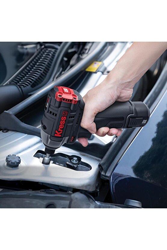 KUG02 12Volt2.0Ah. Li-ion Çift Akülü Kömürsüz Profesyonel Darbeli Matkap+Darbeli Tornavida Ko