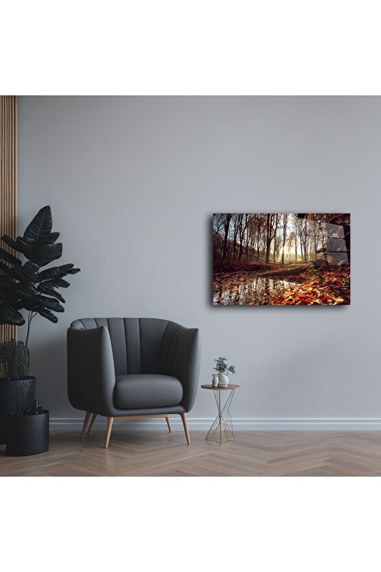 Sonbahar Ormanı Cam Tablo