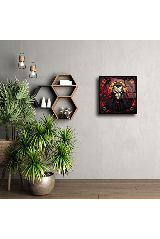 Cam Duvar Sanatı Vampir Portre Paneli