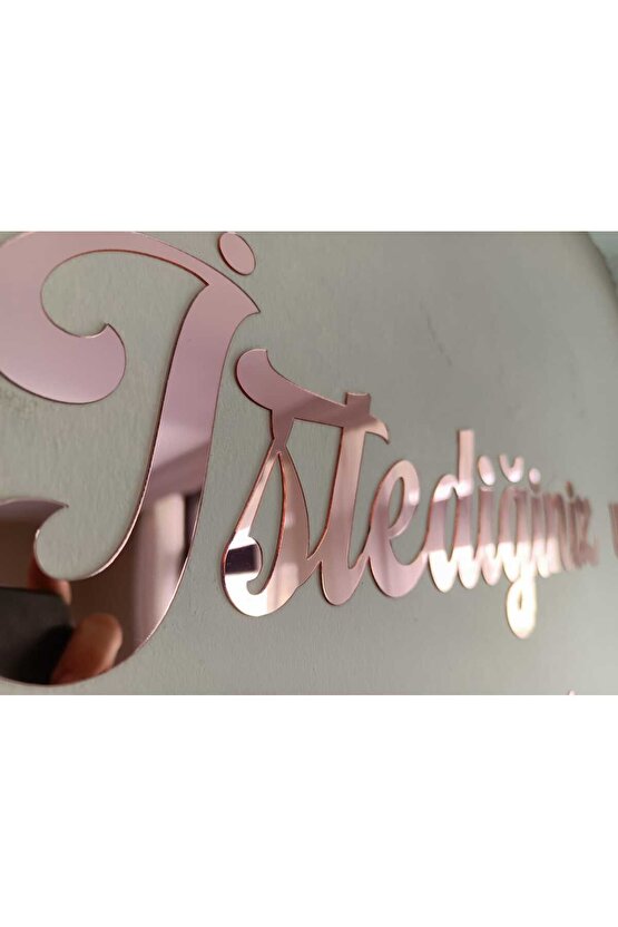 Kişiye Özel Yazı, Yapışkanlı Aynalı Rose Gold Pleksi Duvar Yazısı (HER 50 HARF IÇİN 1 ÜRÜN)
