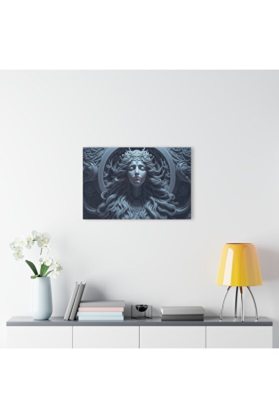 Kadın Model Medusa 3 Cam Tablo Duvar Dekoru 22