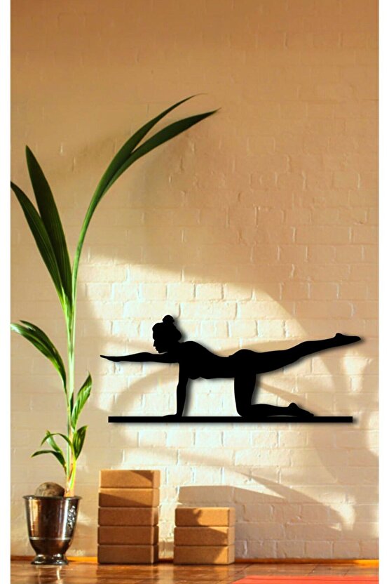 15x35 Pilates Dekor Tablo Mdf Ahşap Lazer Kesim Duvar Panosu Siyah 3mm