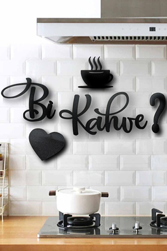 Bi Kahve Duvar Yazısı 3mm Siyah Ahşap Mdf