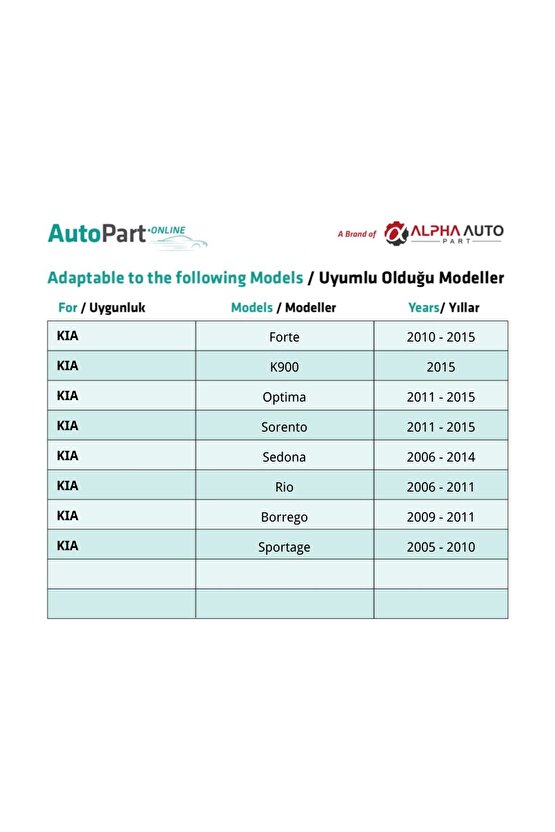 Hyundai, Kia için Kapı Döşeme Klipsi- 10 Adet
