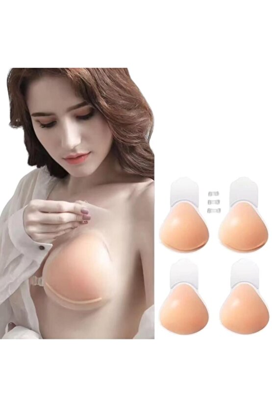 Yapışkanlı Silikon Asansör Göğüs Dikleştirici Et Sütyen