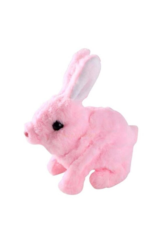Yürüyen Zıplayan Pilli Peluş Işıklı Sesli Tavşan