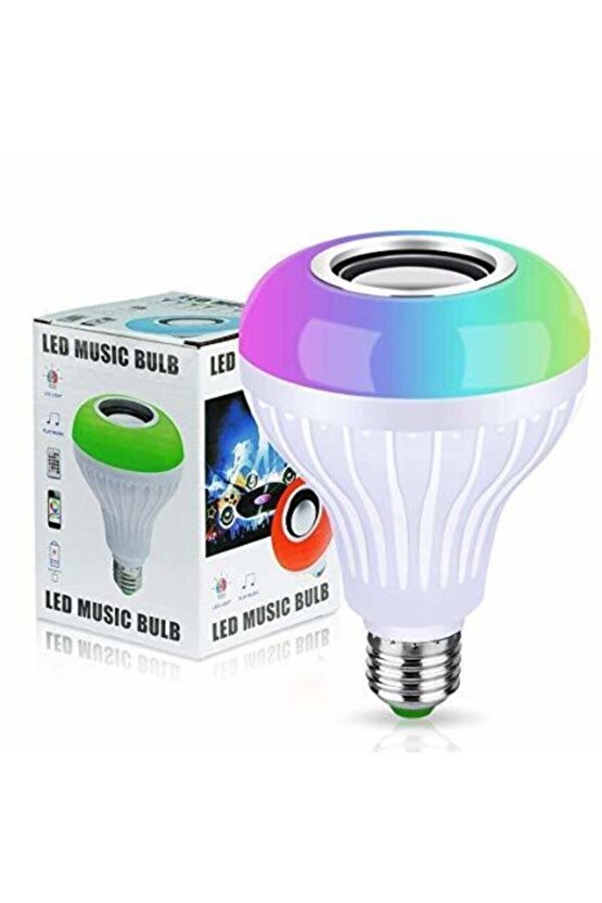 Kumandalı Rgb Renkli Hoparlörlü Led Ampul Bluetooth