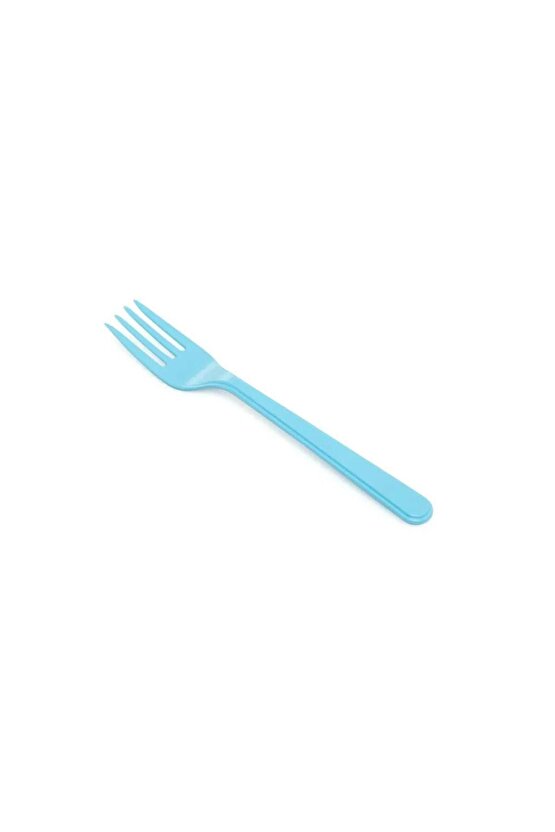 Plastik Turkuaz Renkli Lüx Parti Doğum Günü Çatal - 18 Cm. - 25 Adetlik Paket