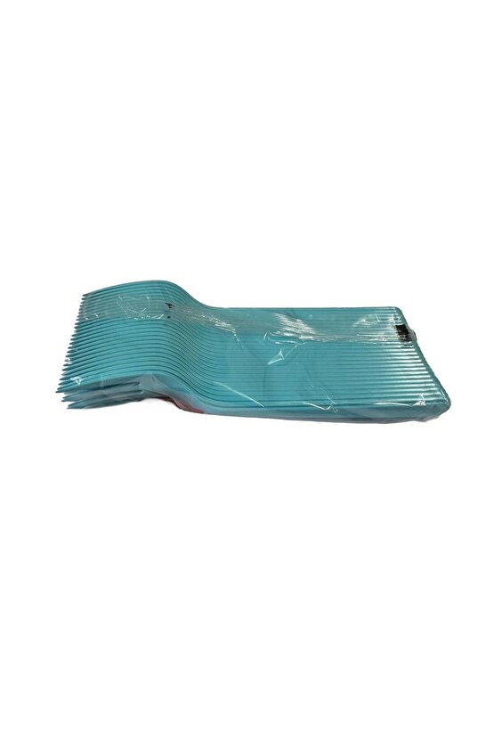 Plastik Turkuaz Renkli Lüx Parti Doğum Günü Çatal - 18 Cm. - 25 Adetlik Paket