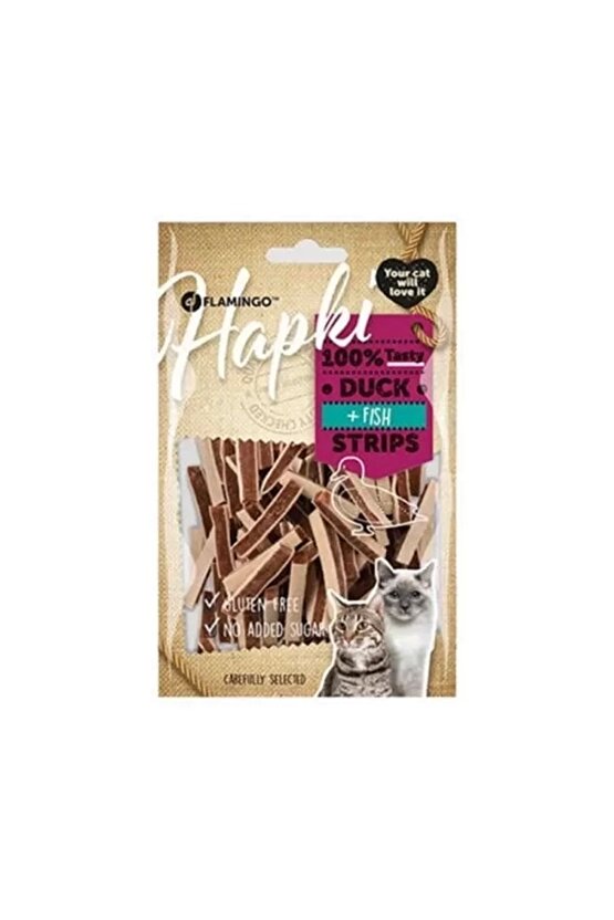 Hapki Strips Ördekli ve Balıklı Kedi Ödül Maması 85 Gr