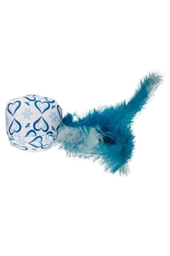 Mavi Tüylü Top Kedi Oyuncağı 12x5x16 Cm