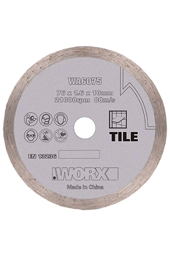 WA6075 WX801 İçin 76x10mm Fayans, Seramik, Mermer Elmas Kesme Diski