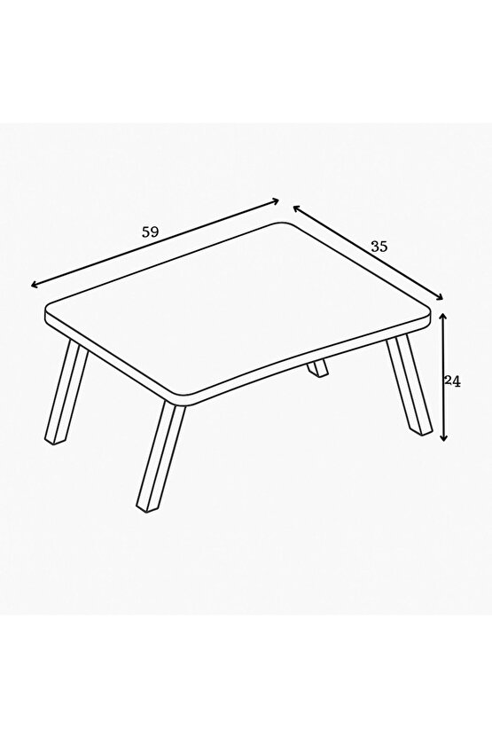 Katlanır Çalışma Sehpası - Laptop Masası - Beyaz
